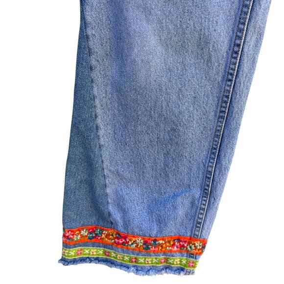 Levis Vintage Womens 550 Orange Tab Flare Wide Leg Embroidered Hem Jeans 30x33 - Picture 13 of 13